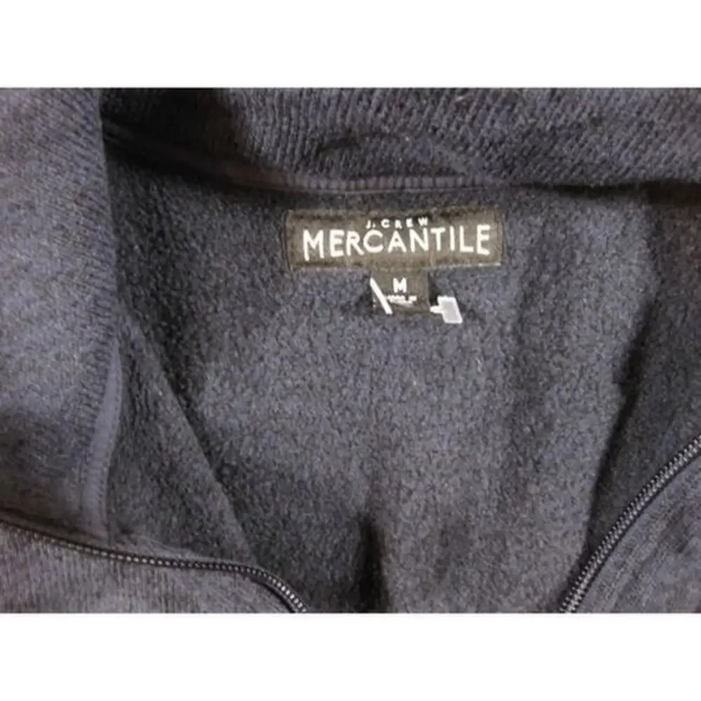 J Crew Mercantile‎ Men Sweater Size Medium Quarter Zip Kangaroo Pouch Blue